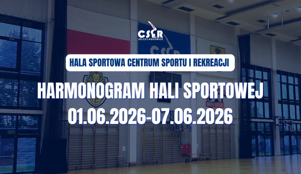 Harmonogram Wynajmów Hali Sportowej 01.06.2026-07.06.2026