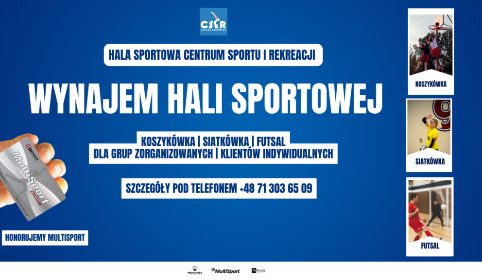 Wpadaj i graj na naszą hale. Wolne terminy do gry w siatkówkę, koszykówkę lub futsal.
